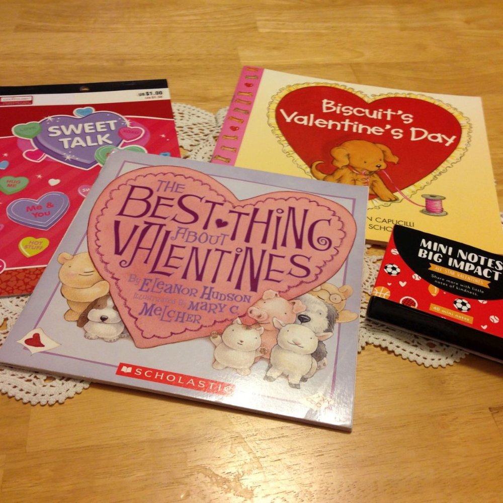 Valentine's Day cards, stickers and books
